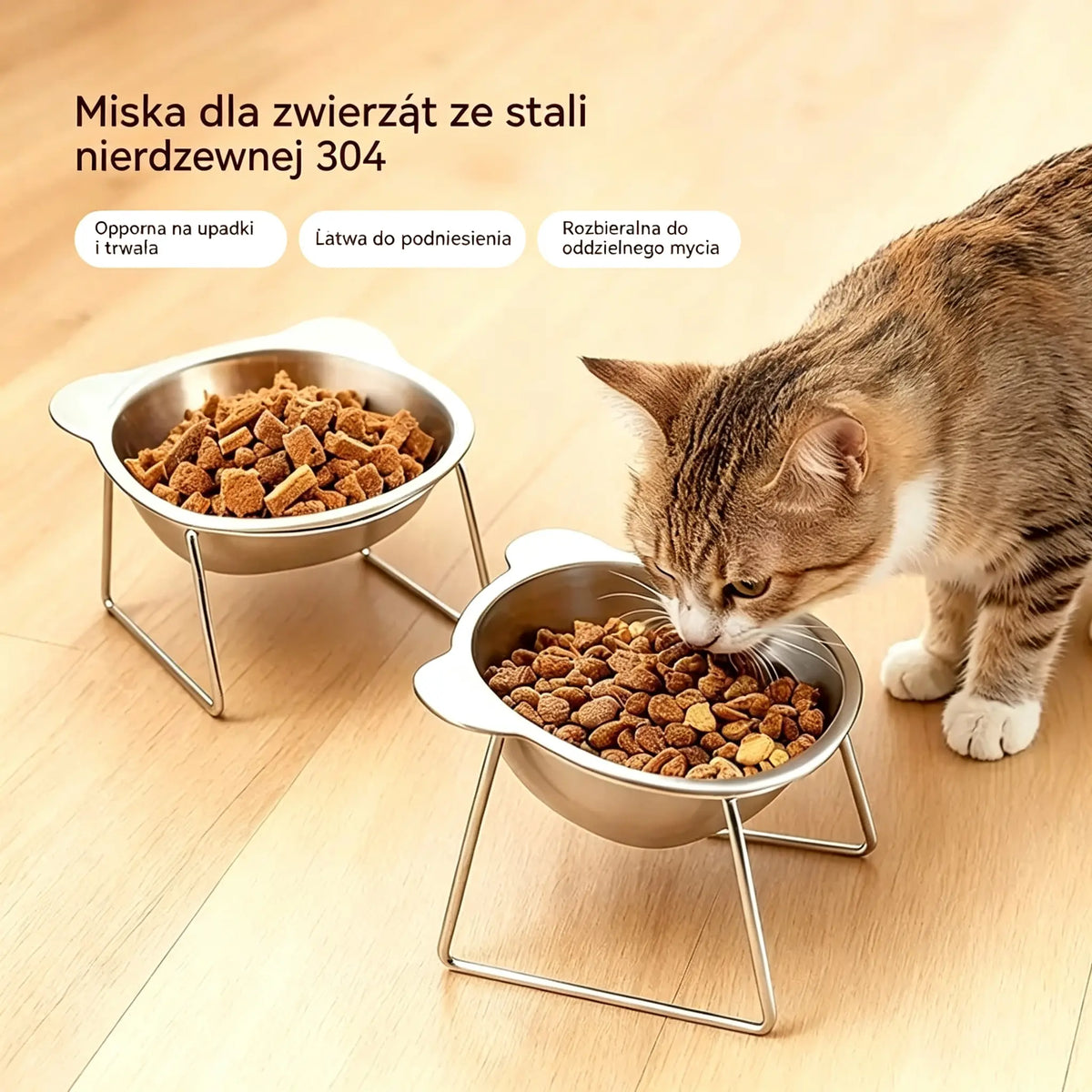 Miska ortopedyczna do karmienia pochylona pod kątem 15°