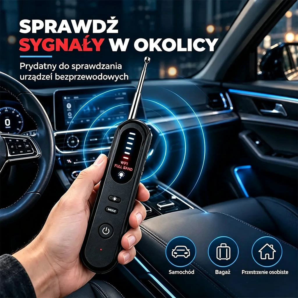 Detektor antypodsłuchowy ze skanowaniem w podczerwieni
