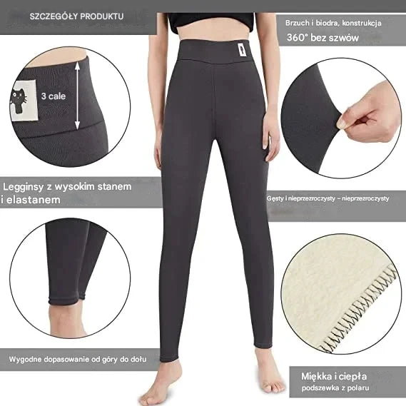 Kup jeden, drugi otrzymasz gratis！[S-5XL] Legginsy ocieplane z wełny, wysoki stan, duży rozmiar, wysoka elastyczność – niezbędne na jesień/zimę 2026