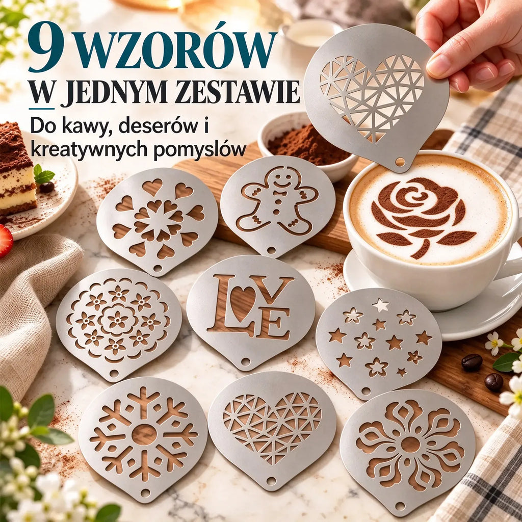 ☕ Szablon ze stali nierdzewnej do latte art